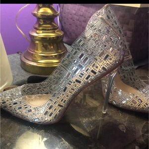 Elegant Silver Stiletto Heels